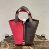 실사 [에르메스] HERMES Special Order PICOTINE Ebene+Rose Extreme  스페셜 오더 피코탄 에베네+로즈익스트림 18cm