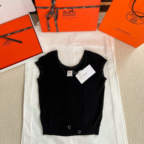 [에르메스] 니트 슬리브리스 탑